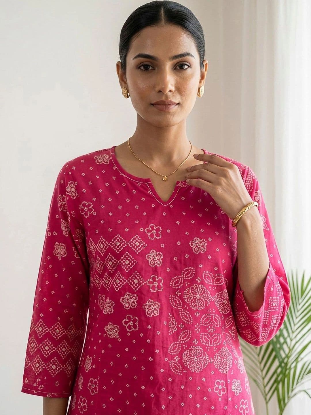 Meena Bazaar Women Ethnic Motifs Printed Regular Kurta with Trousers thumbnail 3