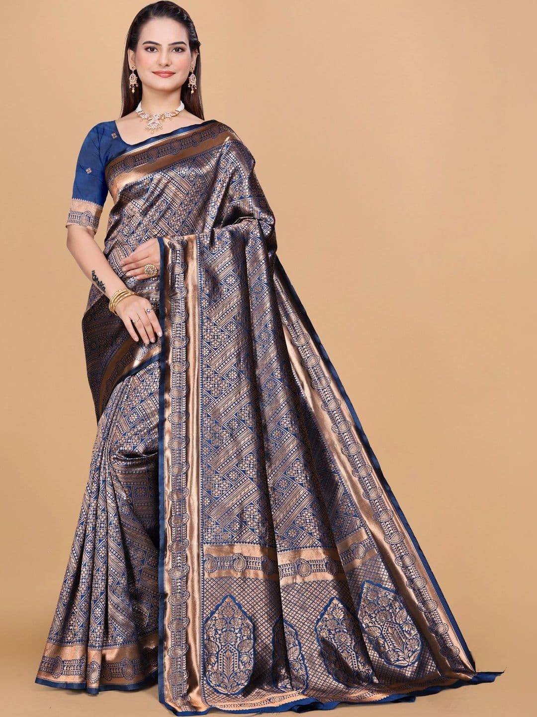 revika Woven Design Zari Art Silk Designer Kanjeevaram Saree - view 1
