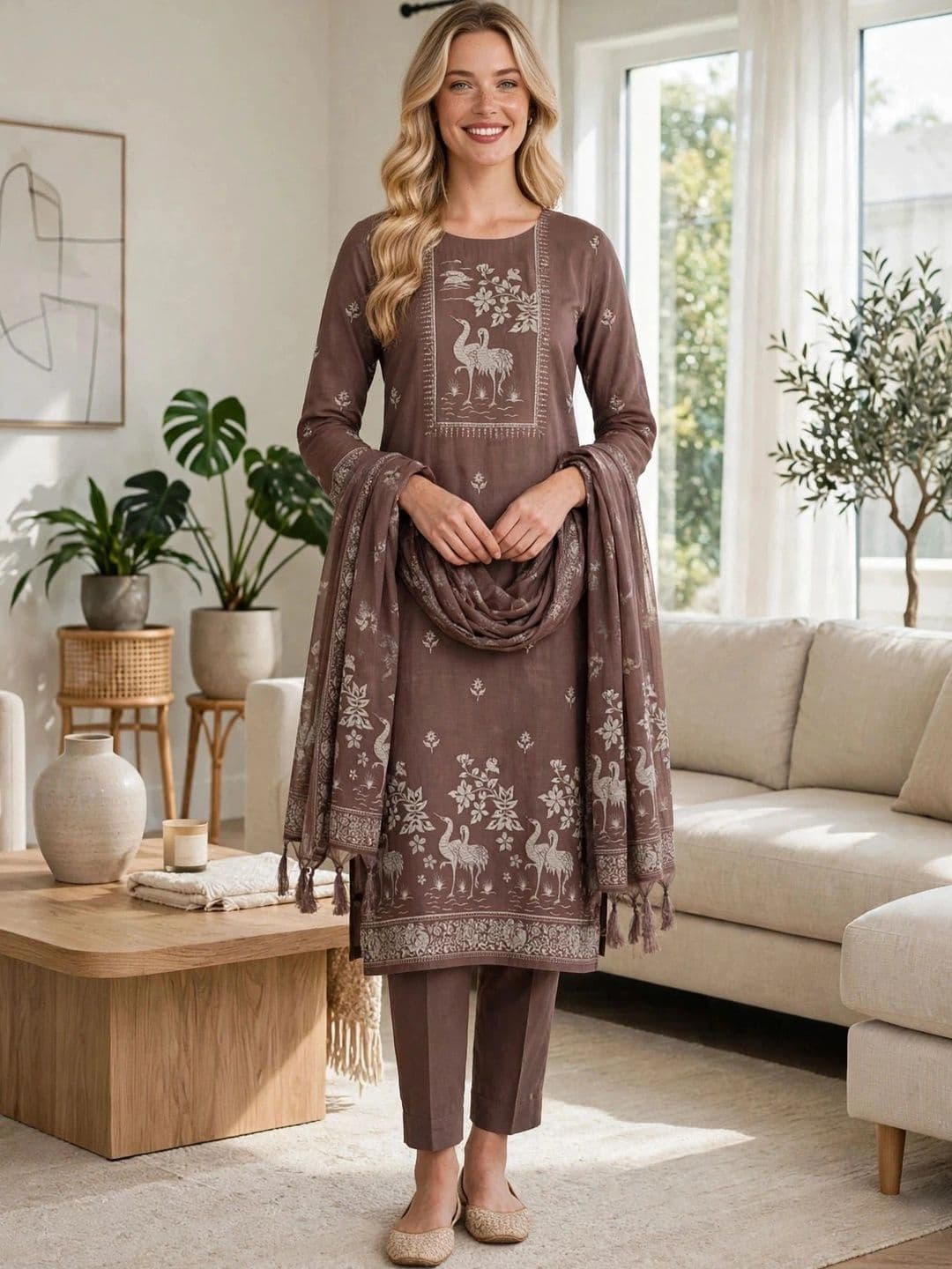 Haranozy Printed Pure Cotton Semi-Stitched Dress Material - view 1