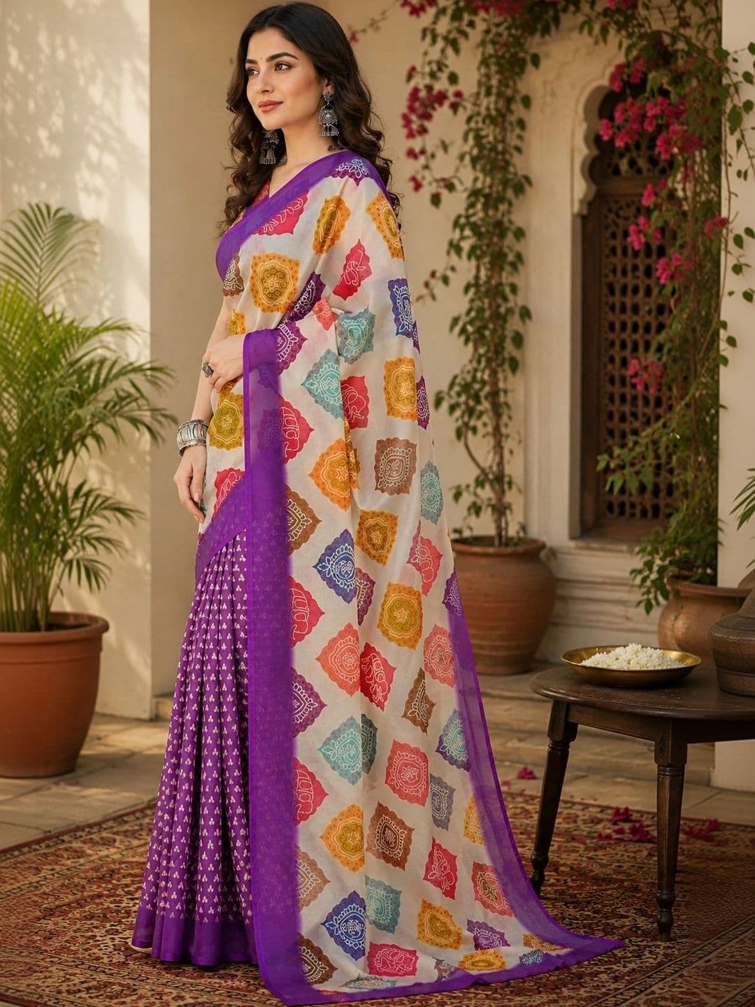 BORAD FASHION Designer Chanderi Saree thumbnail 4