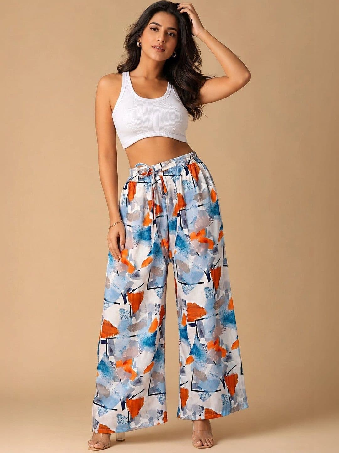 VSP CREATION Women Printed Chambray Palazzos - view 1