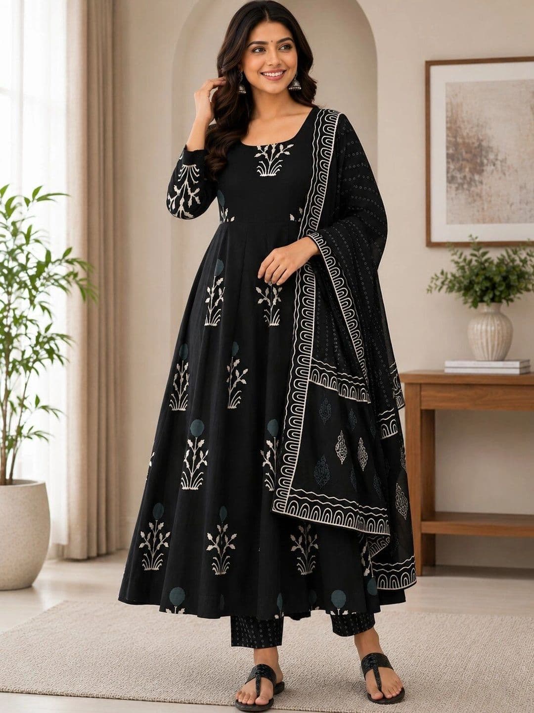 Chhipa Prints Women Ethnic Motifs Printed Regular Kurta with Trousers & With Dupatta thumbnail 3