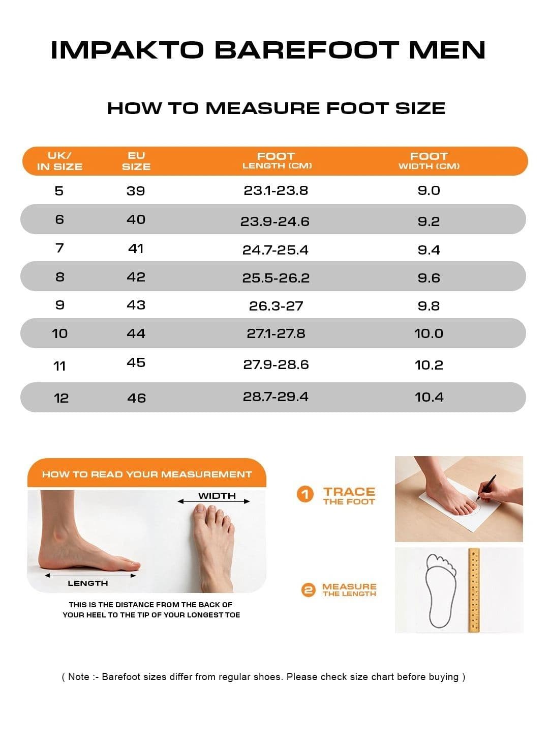 IMPAKTO Men CoreStep Barefoot Shoes For Training & Running Non Marking Sole & Washable thumbnail 3