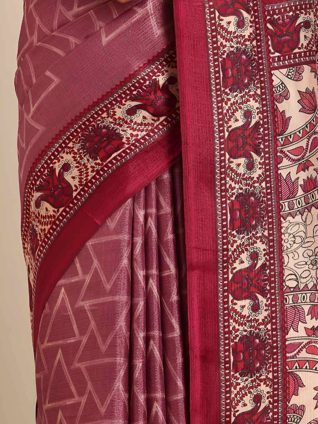 Taashi Kalamkari Tussar Saree thumbnail 5