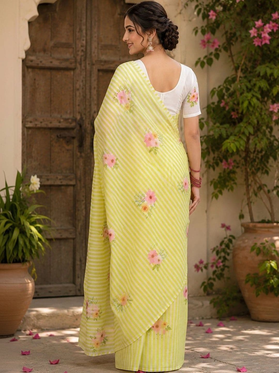 BORAD FASHION Floral Designer Chanderi Saree thumbnail 2