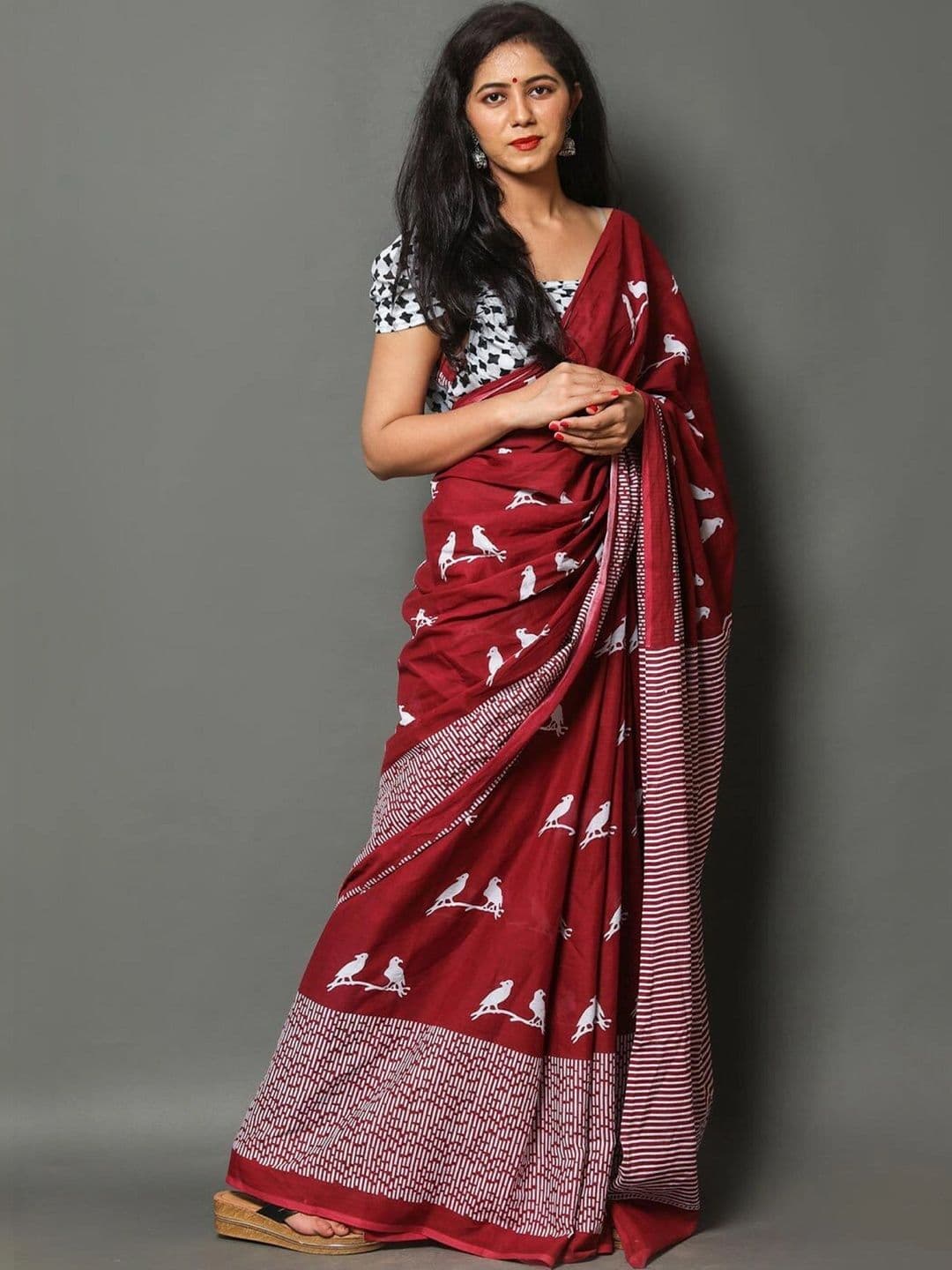 BARATHEON Pure Cotton Saree thumbnail 2