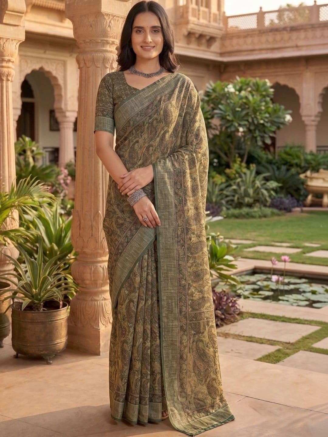 BORAD FASHION Paisley Designer Chanderi Saree - view 1