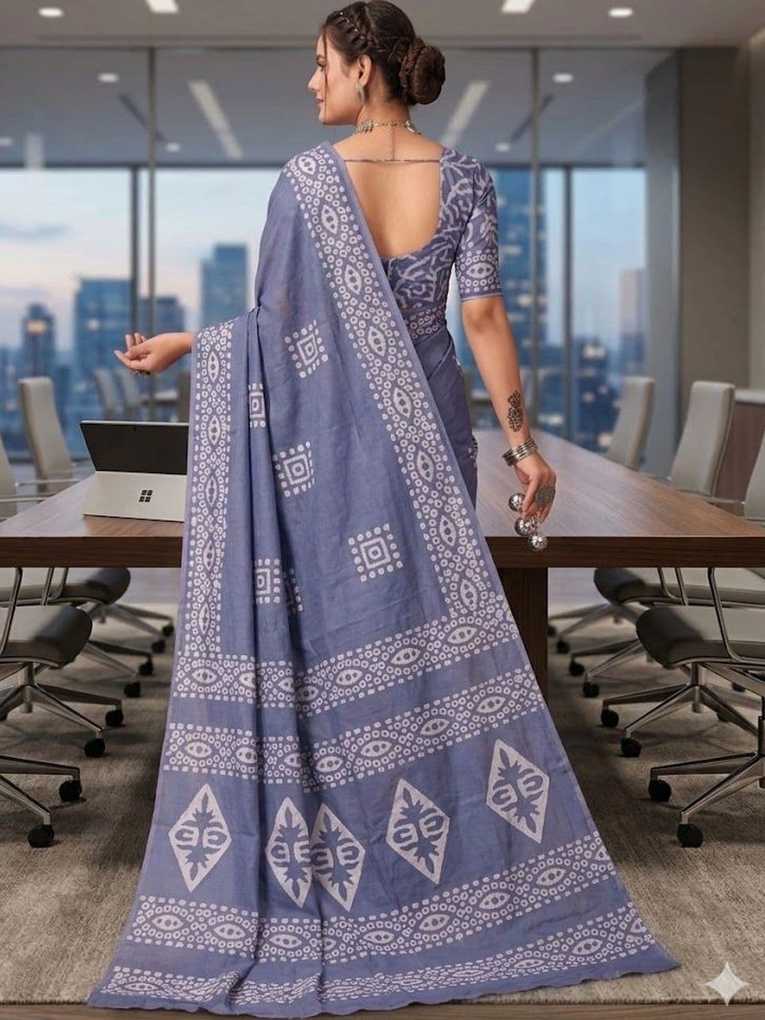 BARATHEON Ethnic Motifs Pure Cotton Saree thumbnail 4