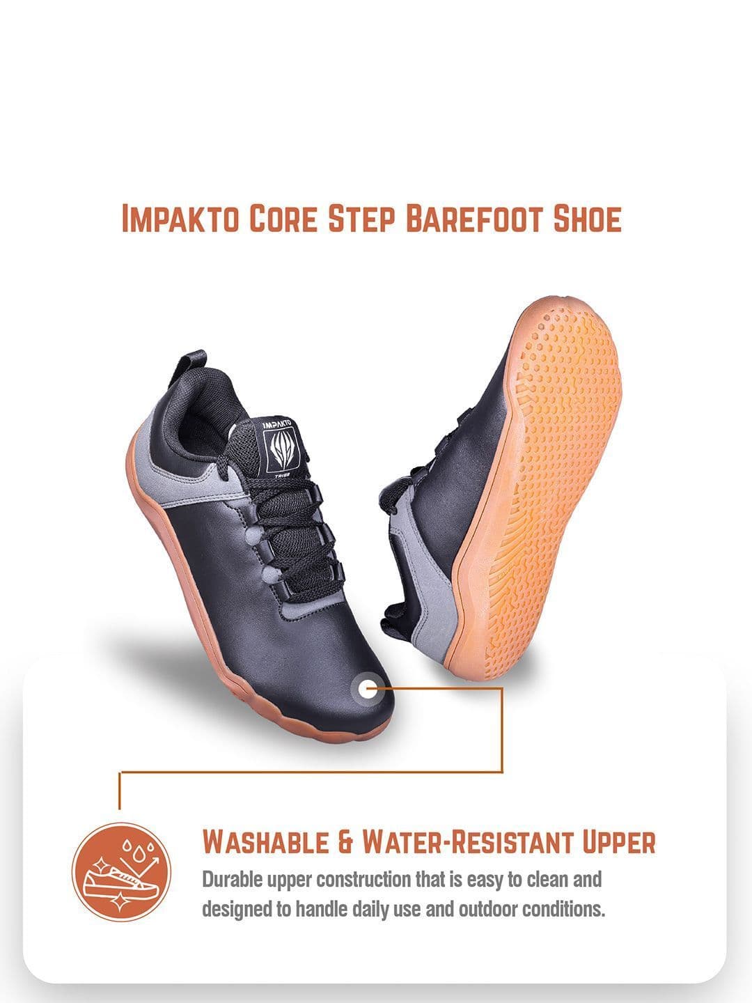 IMPAKTO Men CoreStep Barefoot Shoes For Training & Running Non Marking Sole & Washable thumbnail 4
