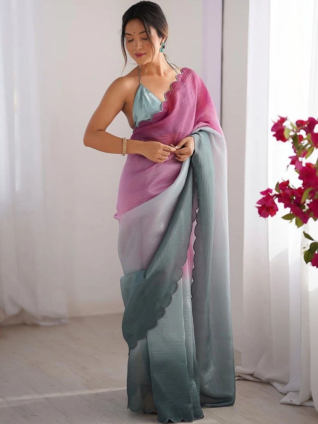DIVASTRI Ombre Silk Blend Kanjeevaram Saree - view 1