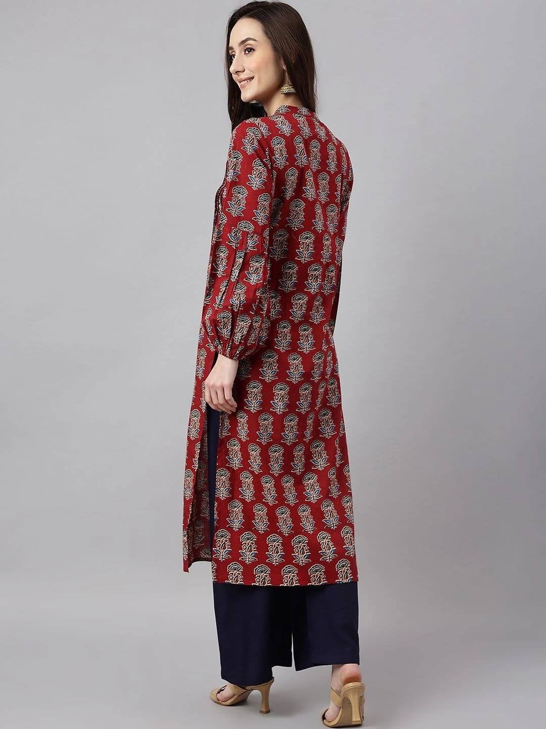 Janasya Women Ethnic Motifs Printed Indie Prints Kurta thumbnail 6