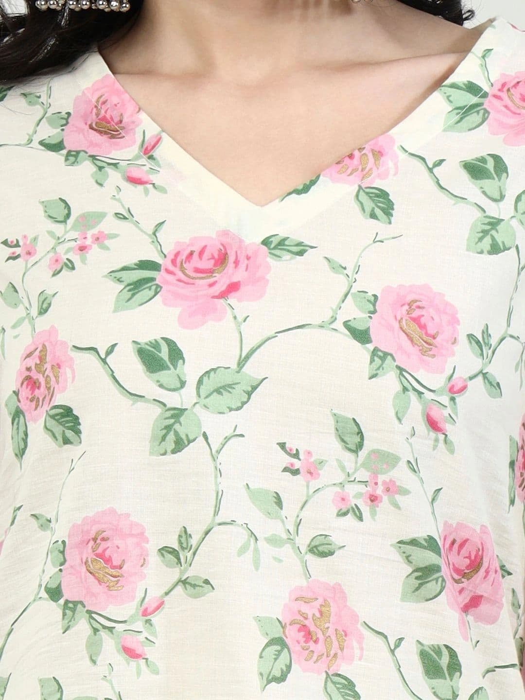 KALINI Women Floral Printed Regular Pure Cotton Kurta with farshi salwar thumbnail 5