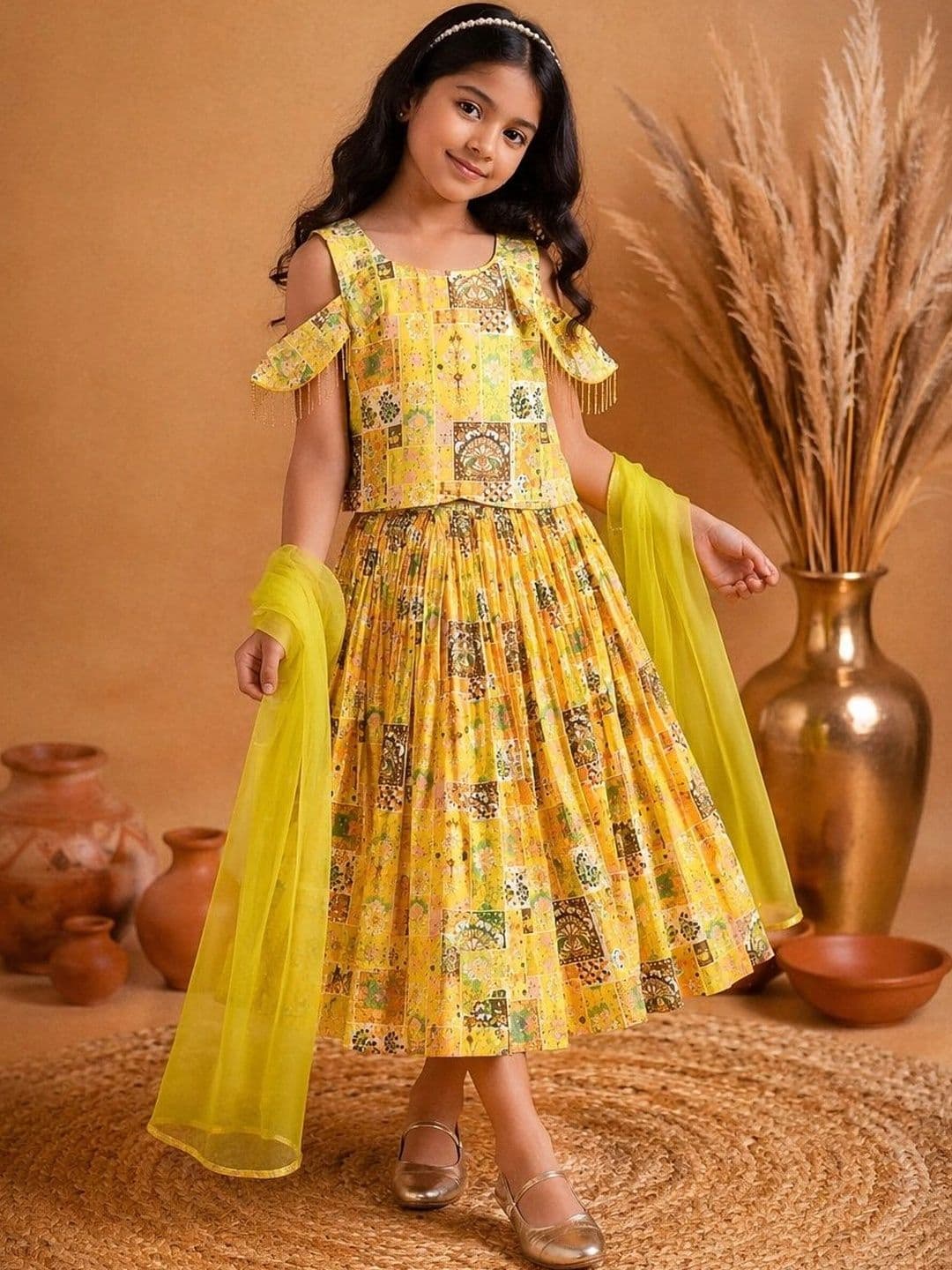 BAESD Girls Printed Ready to Wear Lehenga & - view 1