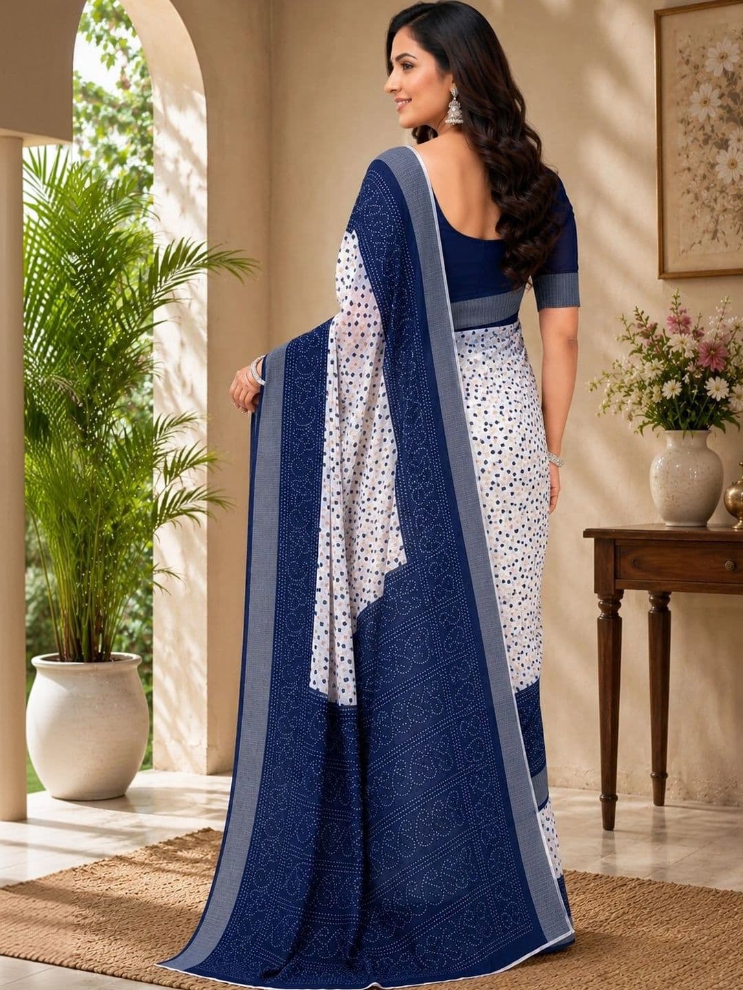 BORAD FASHION Bandhani Designer Chanderi Saree thumbnail 2