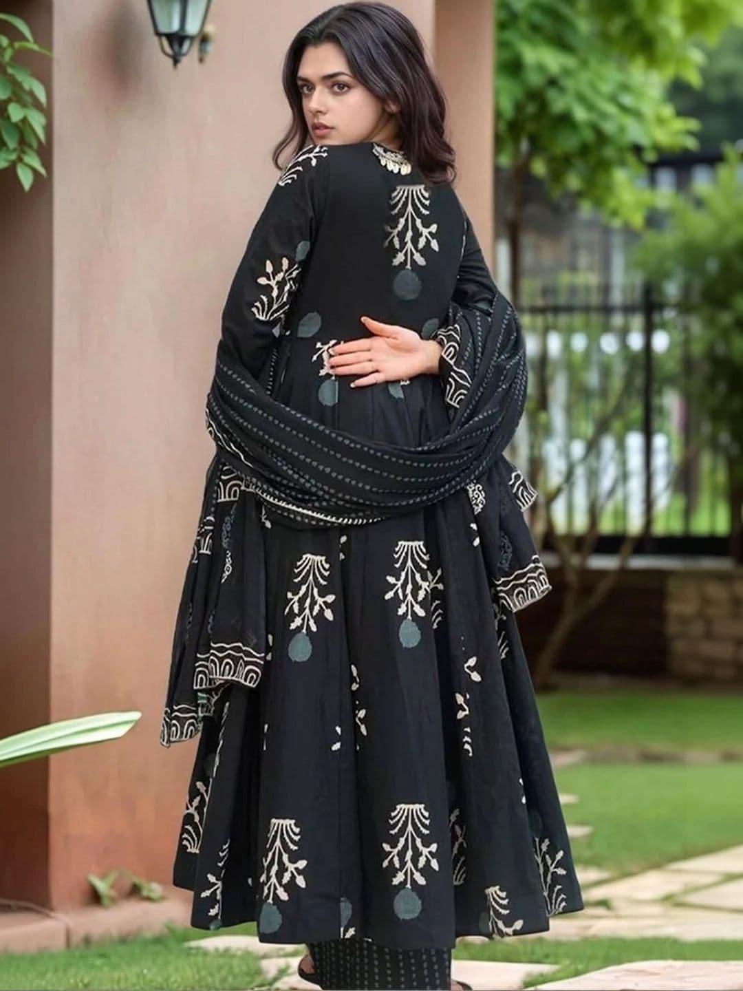 Mogra Designs Women Ethnic Motifs Printed Regular Kurta with Trousers & With Dupatta thumbnail 4