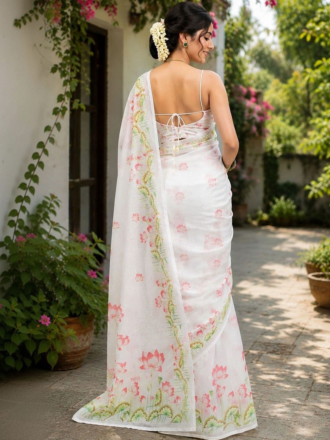 BORAD FASHION Floral Designer Chanderi Saree thumbnail 4