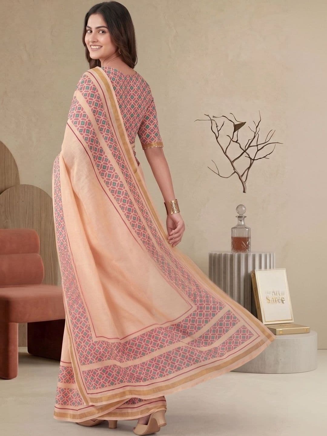 BORAD FASHION Designer Chanderi Saree thumbnail 2