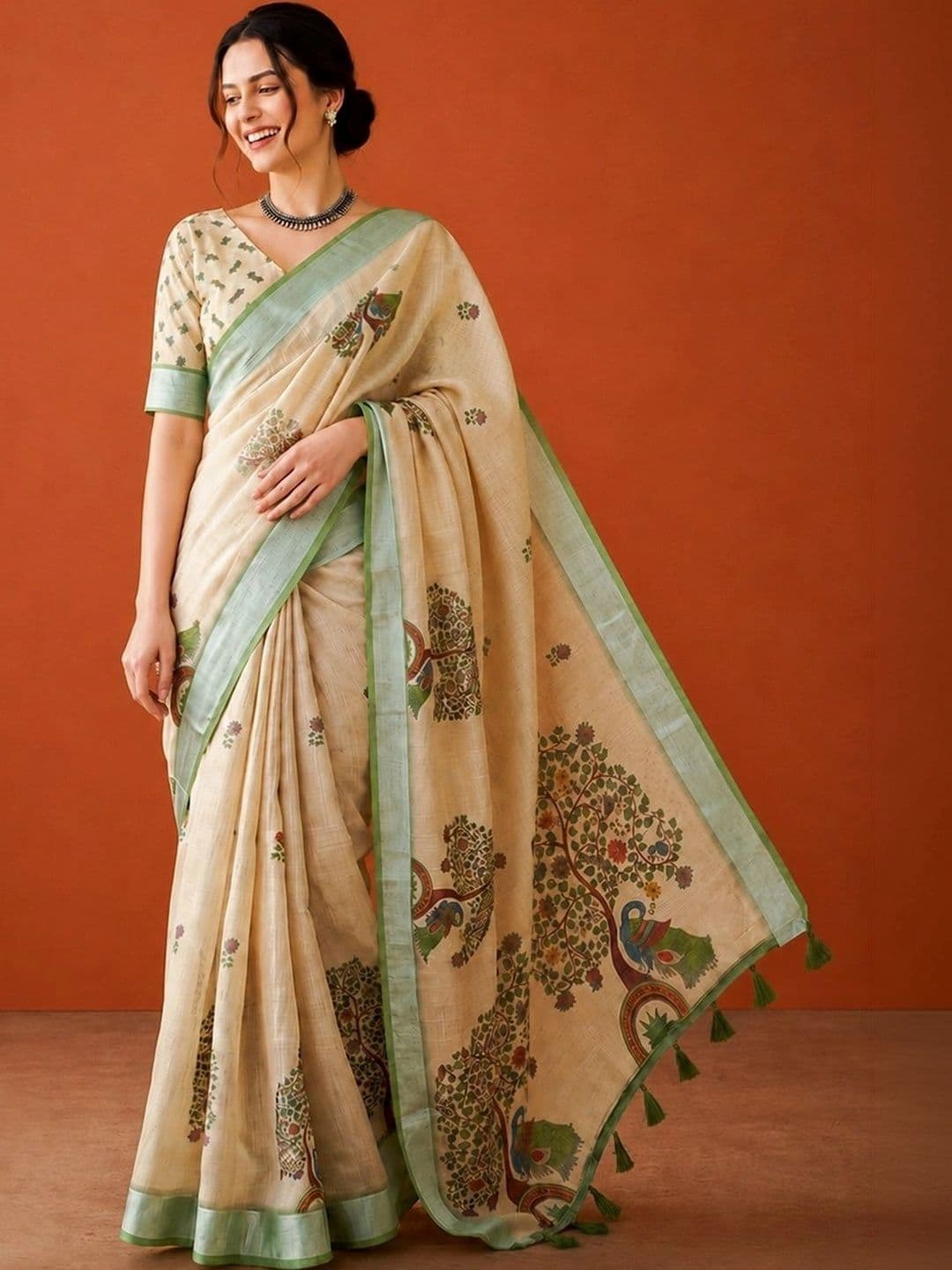 Suha Silk Blend Saree thumbnail 6