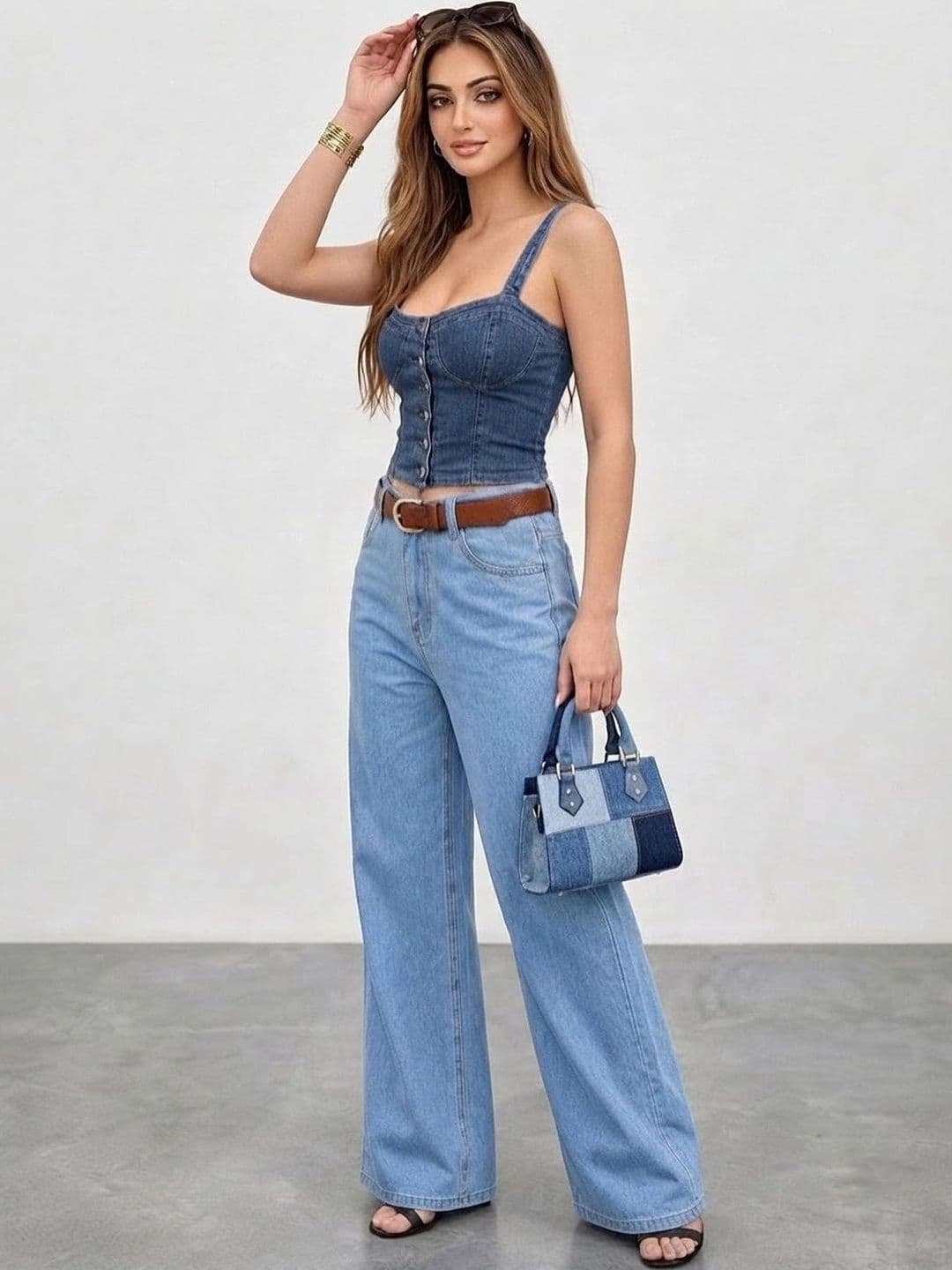 ZENTLY Women Jean Wide Leg High-Rise Stretchable Jeans thumbnail 5