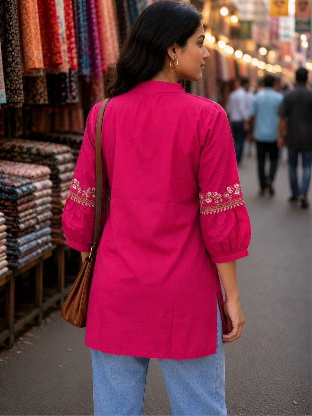 NILHARI Mandarin Collar Embroidered Ethnic Tunic thumbnail 2