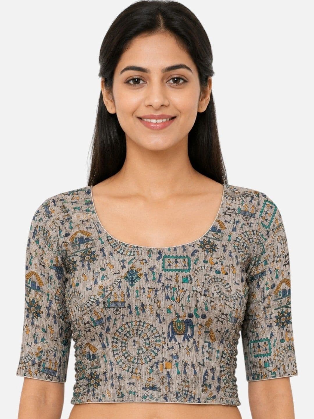 Biyu Cotton Printed Saree Blouse - view 1