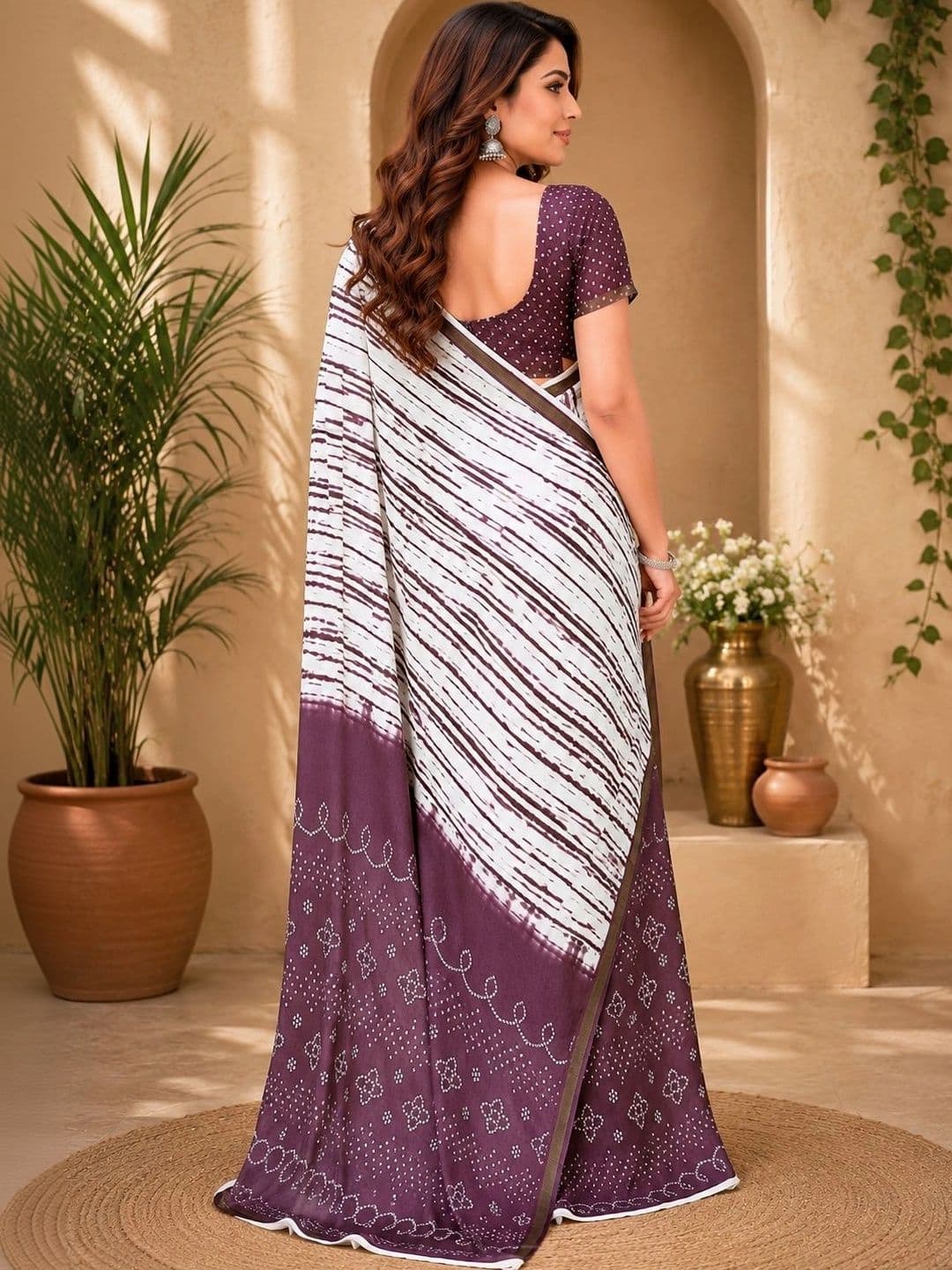 BORAD FASHION Women Tie and Dye Designer Chanderi Saree thumbnail 4