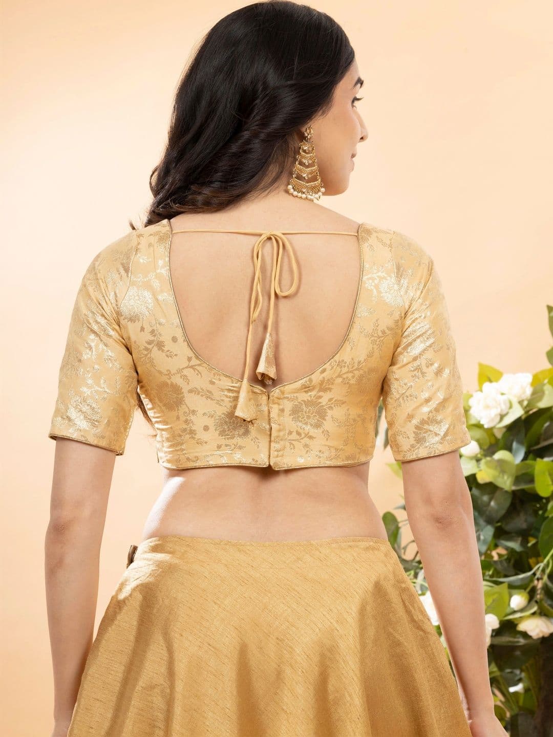 FIGURES DESIGNER Brocade Embroidered Brocade Saree Blouse thumbnail 3
