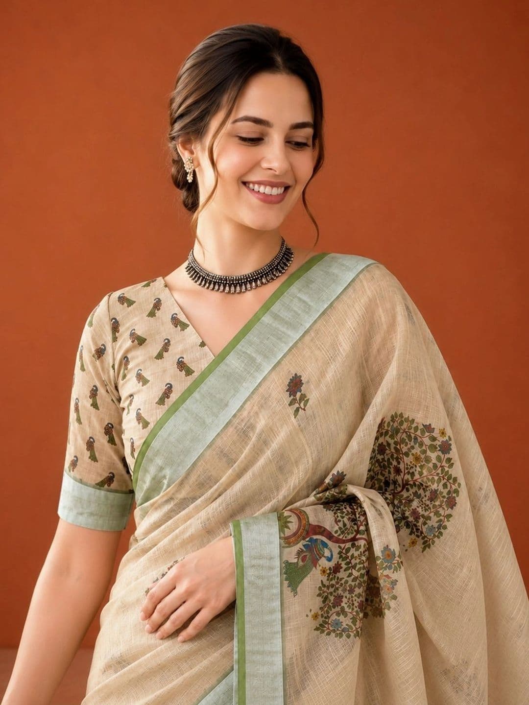 Suha Silk Blend Saree thumbnail 3