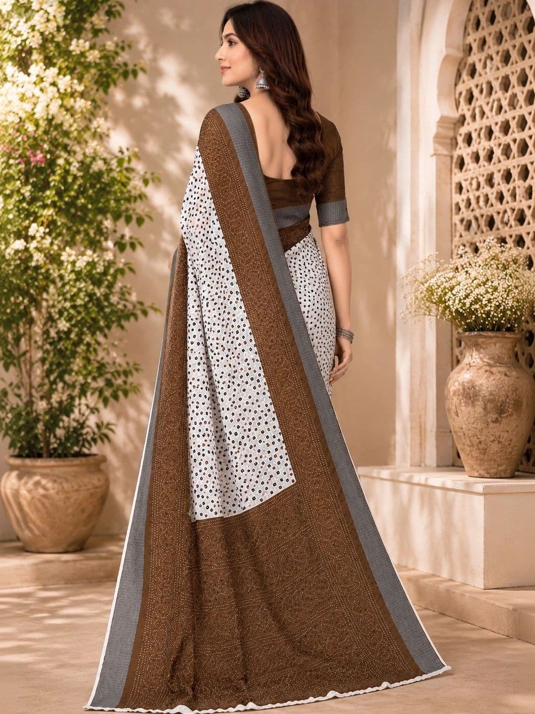 BORAD FASHION Polka Dot Designer Chanderi Saree thumbnail 2