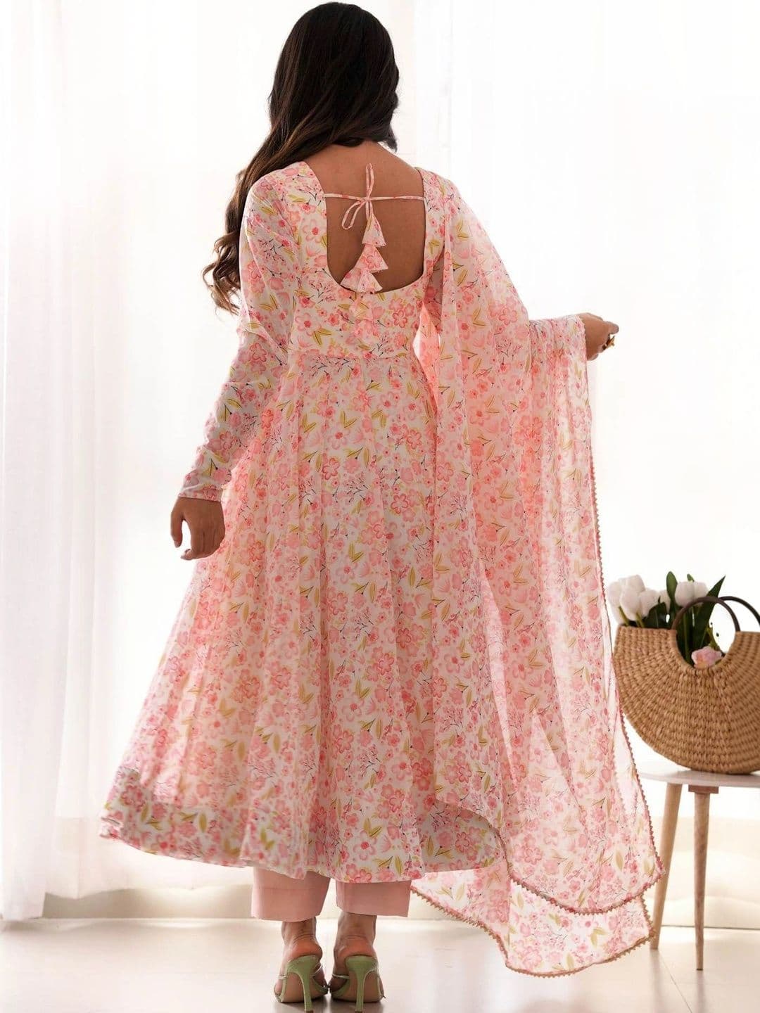 PALMIRA Women Floral Printed Regular Kurta with Trousers & With Dupatta thumbnail 2