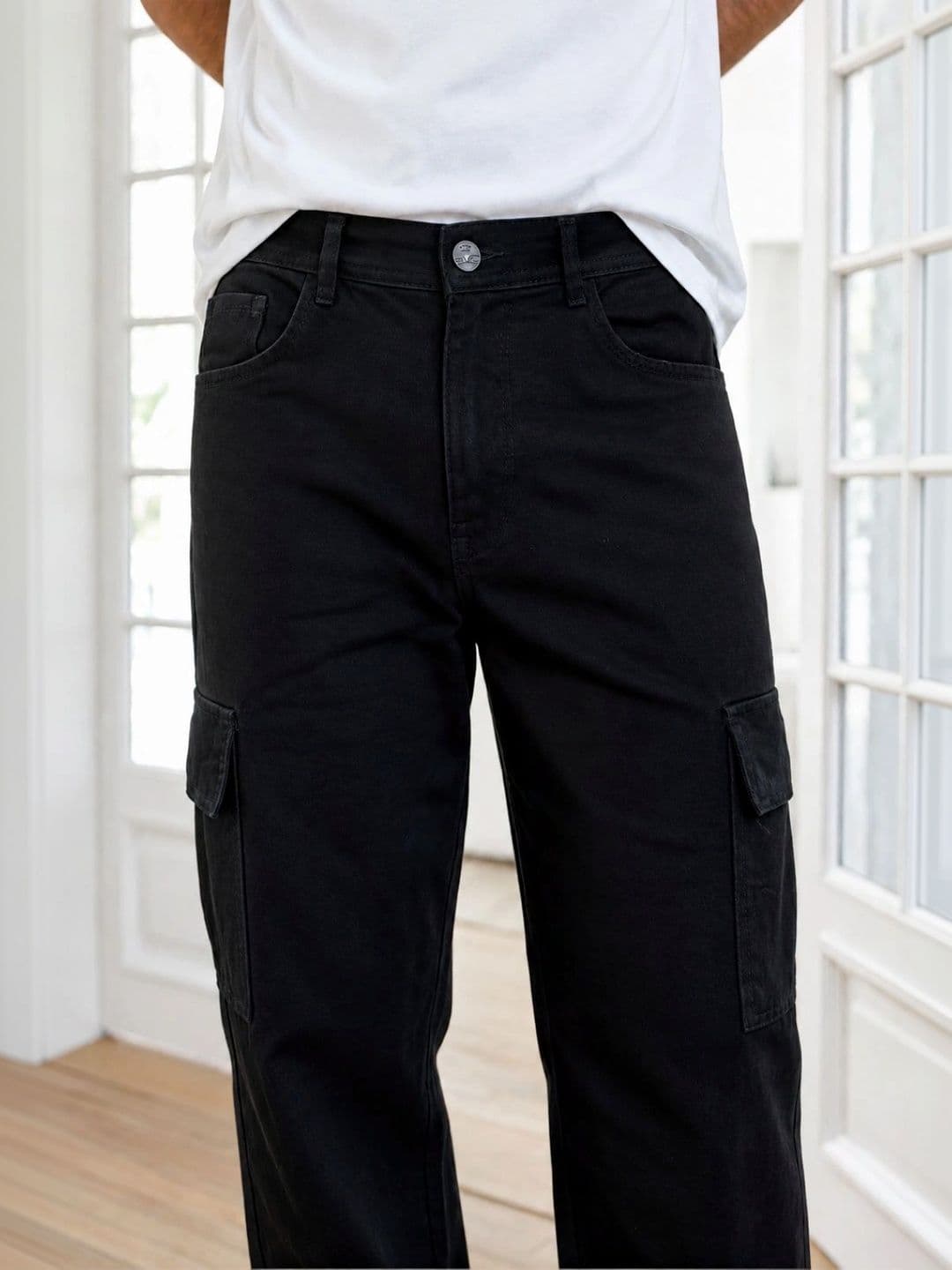 Metronaut Men Classic Relaxed Fit Mid-Rise Coated Stretchable Jeans thumbnail 4