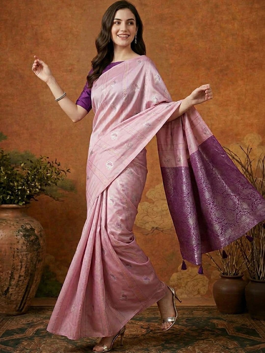Suha Woven Design Zari Silk Blend Saree - view 1