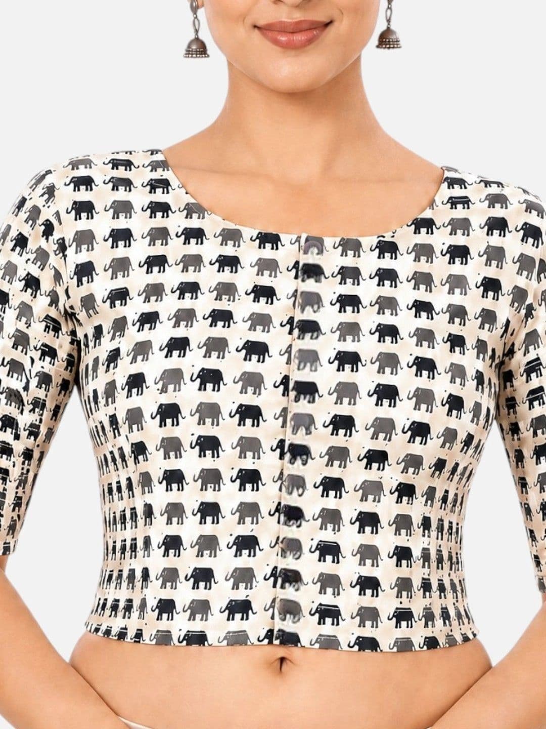 Biyu Cotton Printed Saree Blouse thumbnail 2