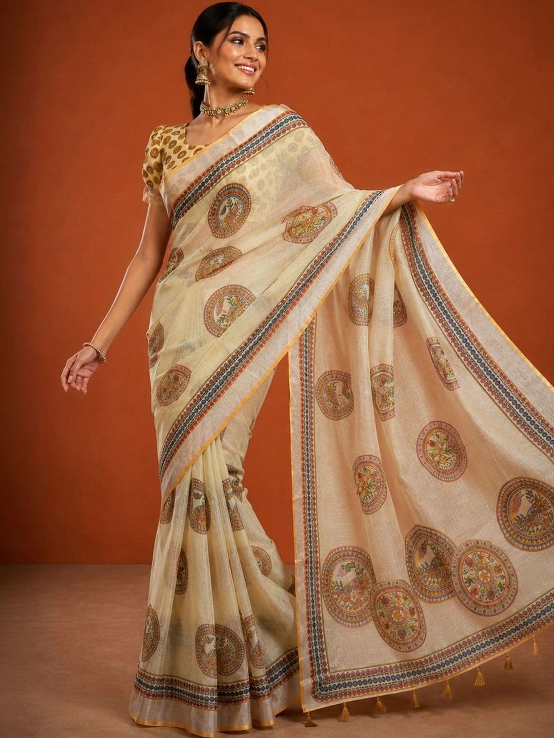 Suha Silk Blend Saree thumbnail 4