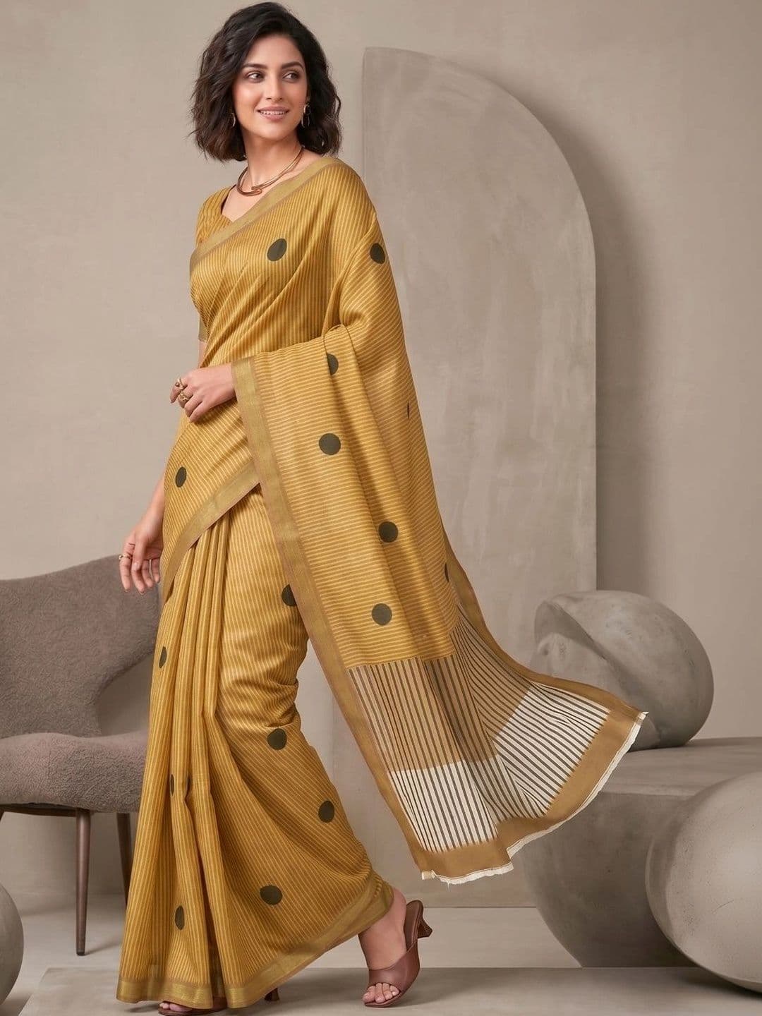 BORAD FASHION Designer Chanderi Saree thumbnail 2