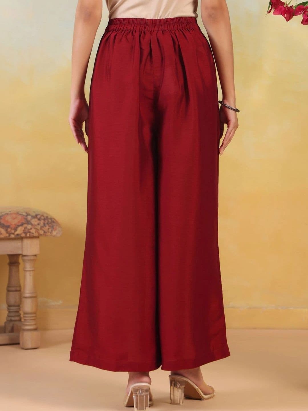 JAIPUR KURTI LUXE Women Knitted Ethnic Palazzos thumbnail 5