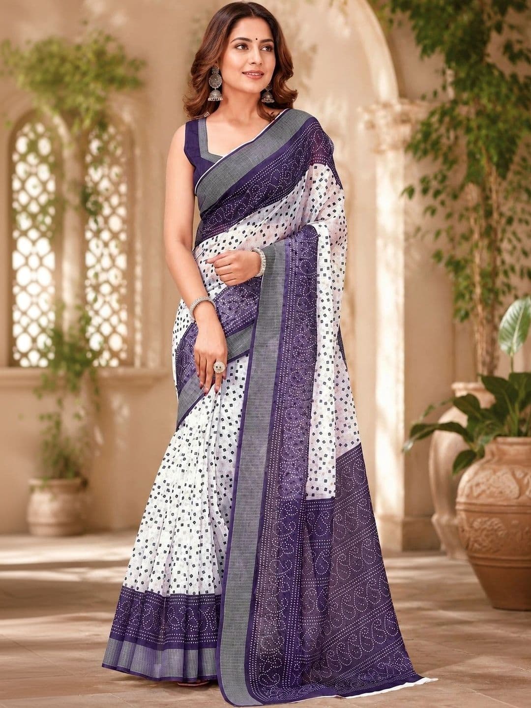 BORAD FASHION Bandhani Designer Chanderi Saree - view 1