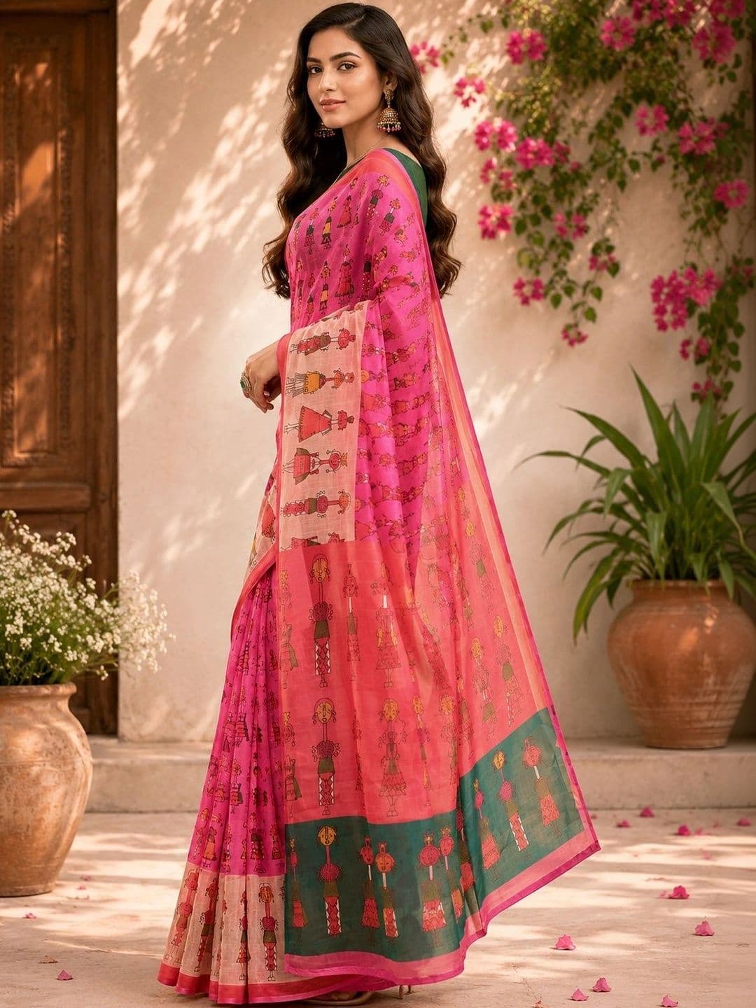 BORAD FASHION Women Designer Chanderi Saree thumbnail 4