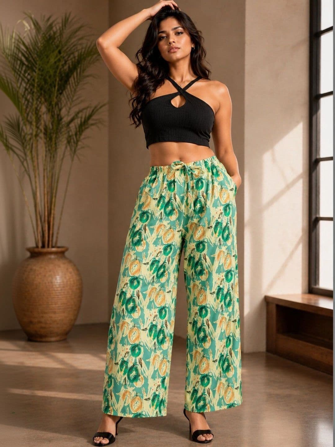 VSP CREATION Women Printed Chambray Palazzos - view 1