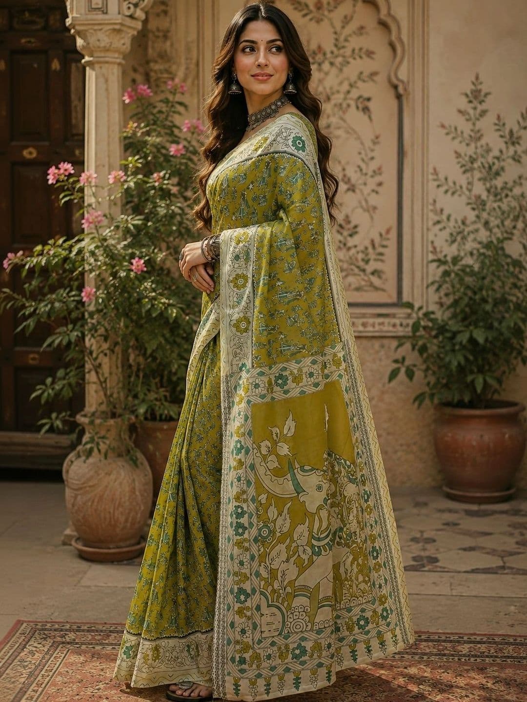 BORAD FASHION Kalamkari Designer Chanderi Saree thumbnail 3