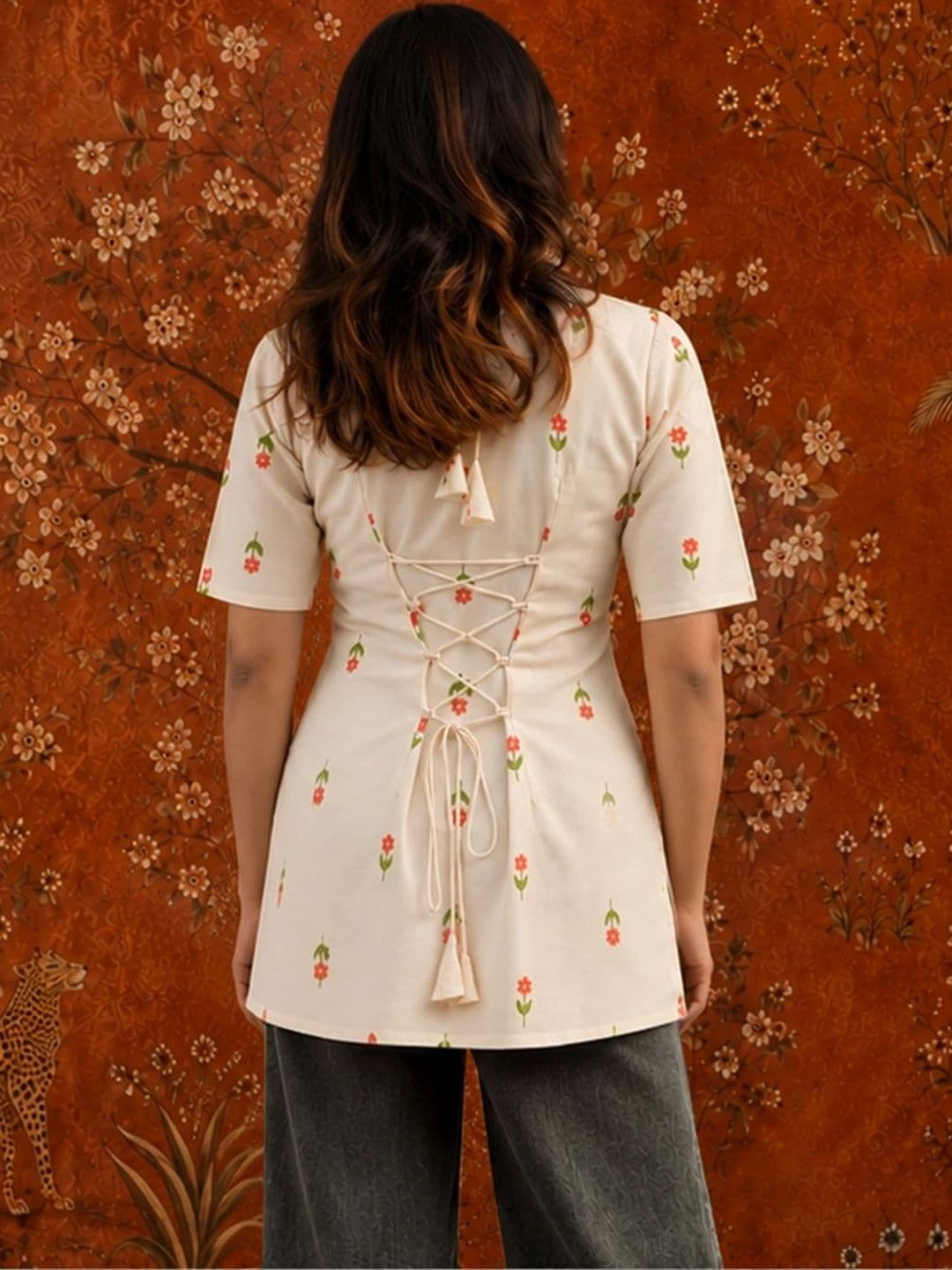 Sangria Botanical Printed Kurti thumbnail 6