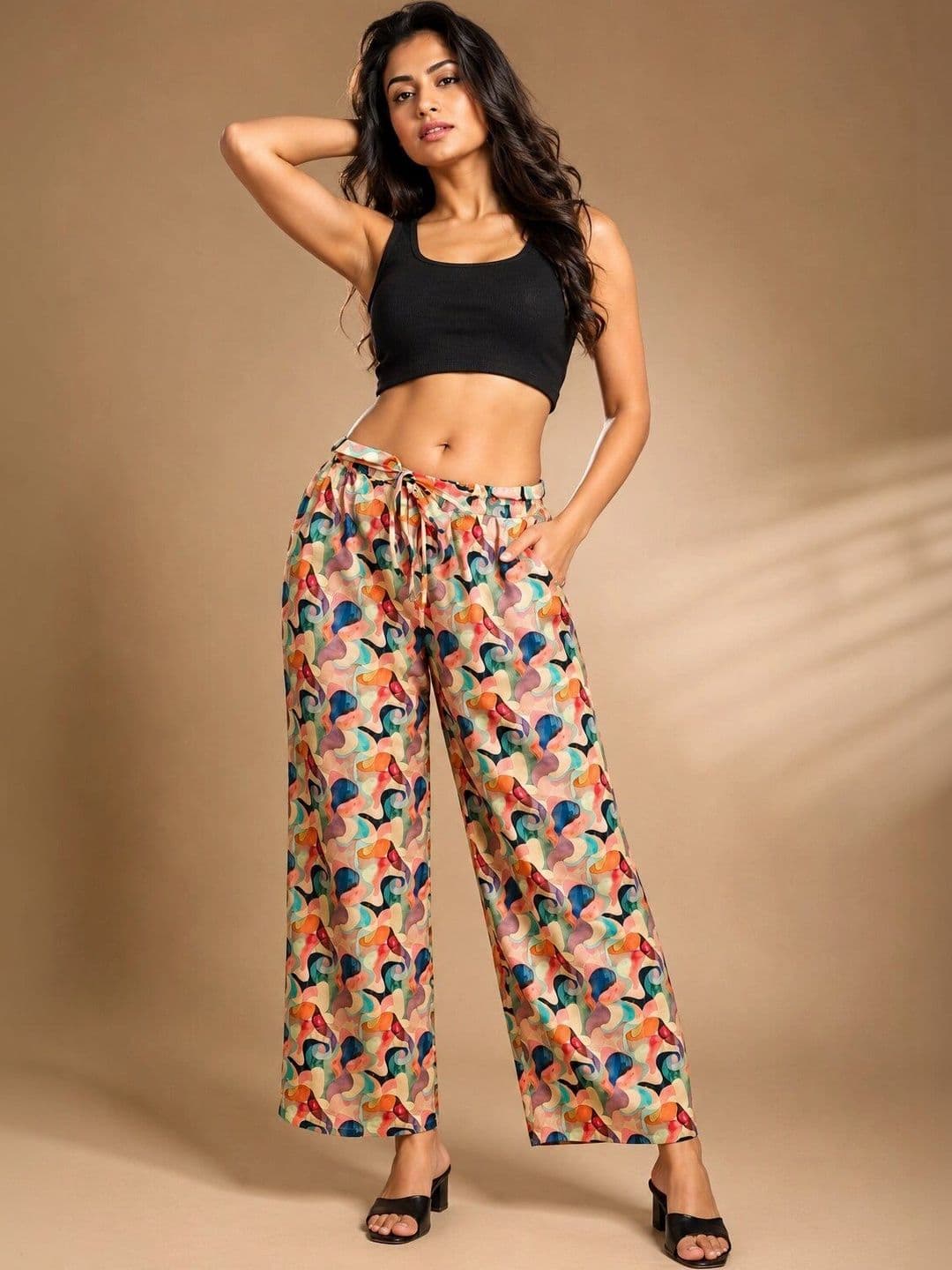 VSP CREATION Women Printed Chambray Palazzos - view 1