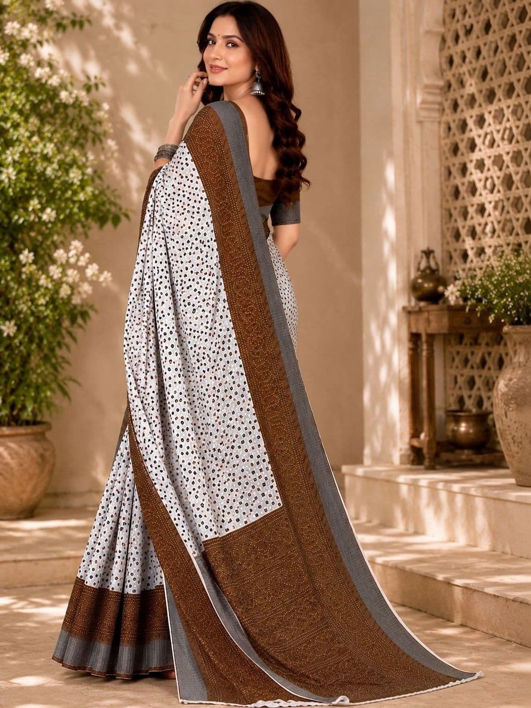 BORAD FASHION Polka Dot Designer Chanderi Saree thumbnail 3