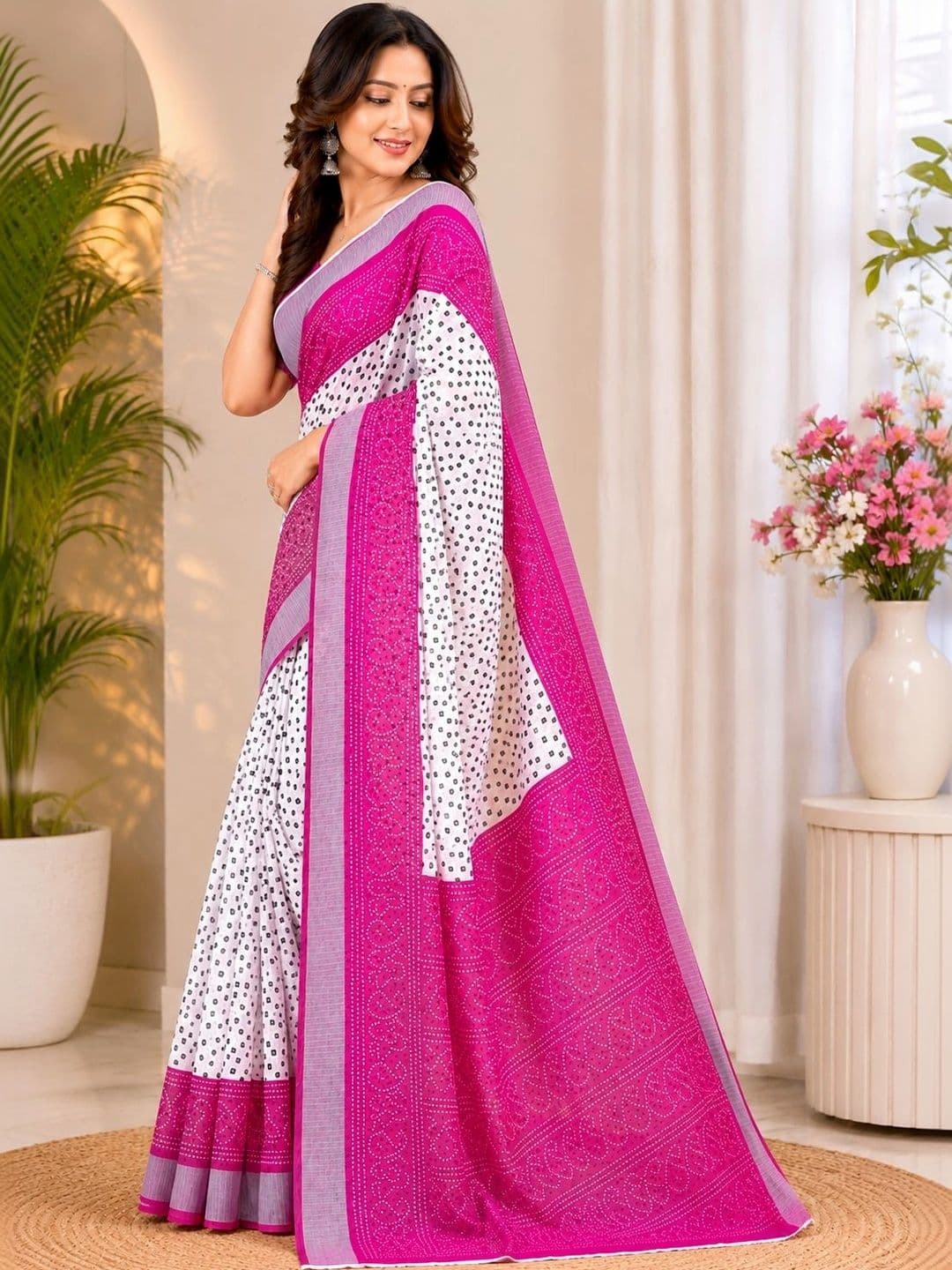 BORAD FASHION Women Designer Chanderi Saree thumbnail 2