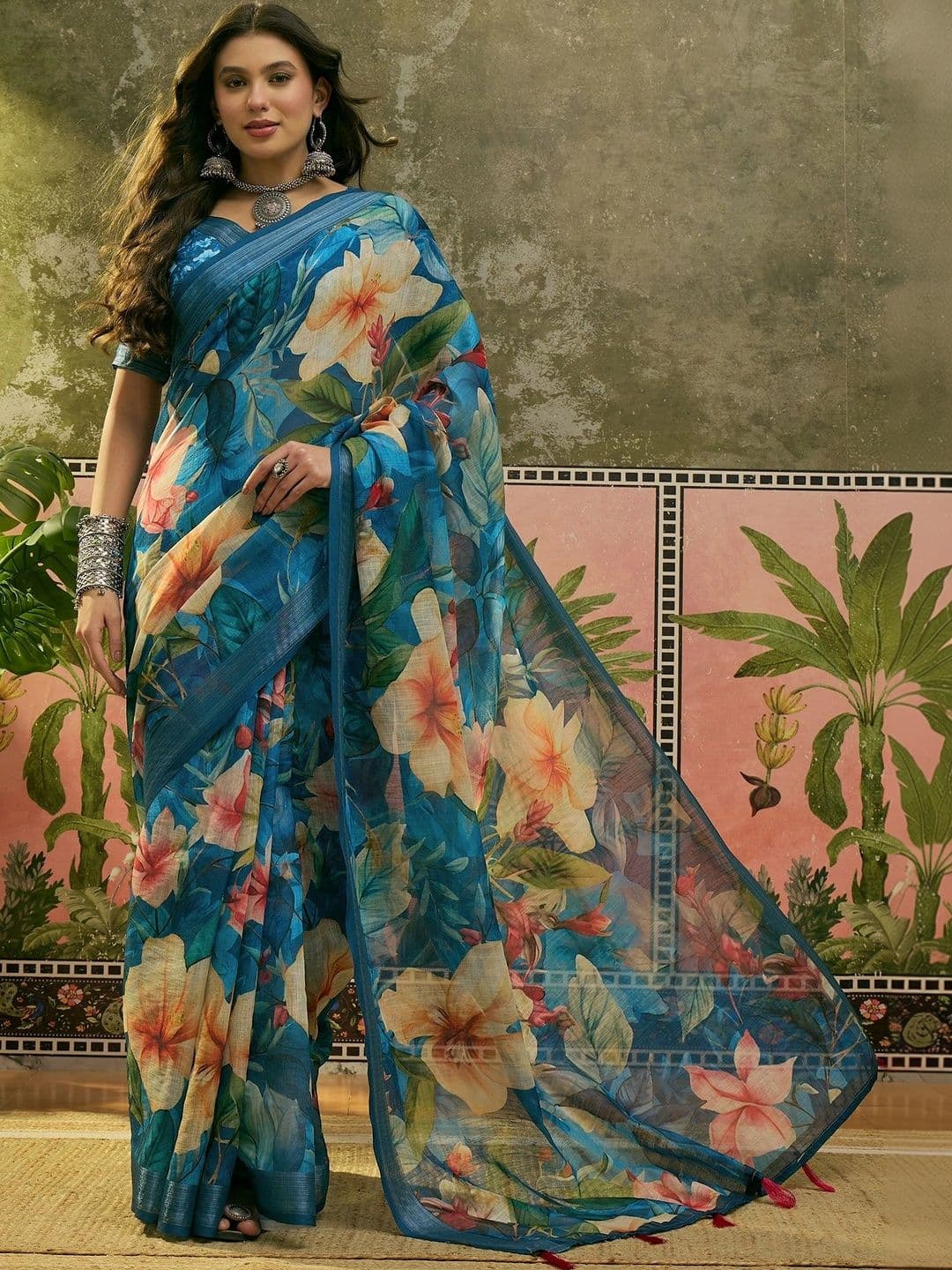 Suha Floral Saree - view 1