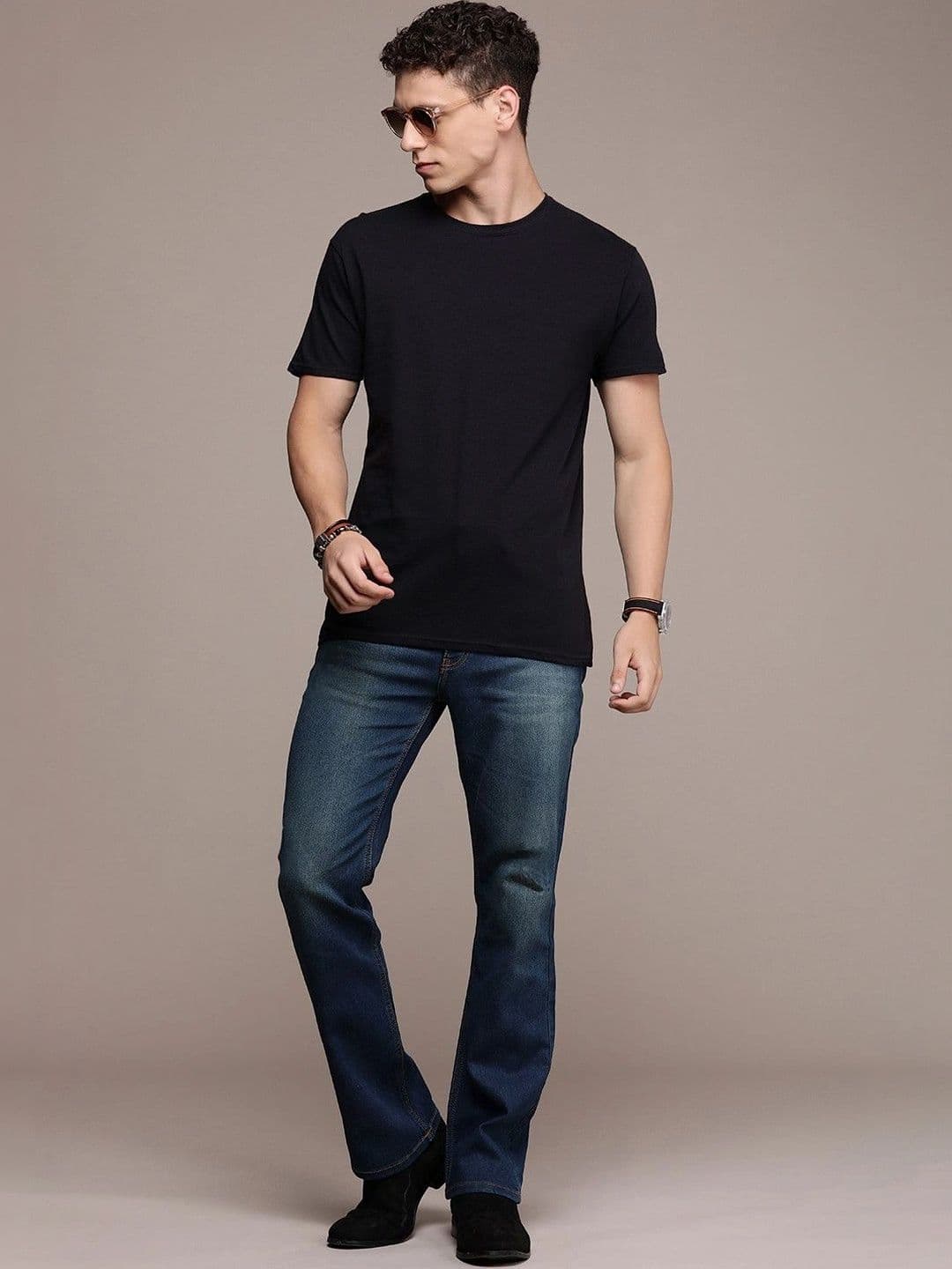 stylefabs Men Jean Bootcut Mid-Rise Stretchable Jeans thumbnail 4