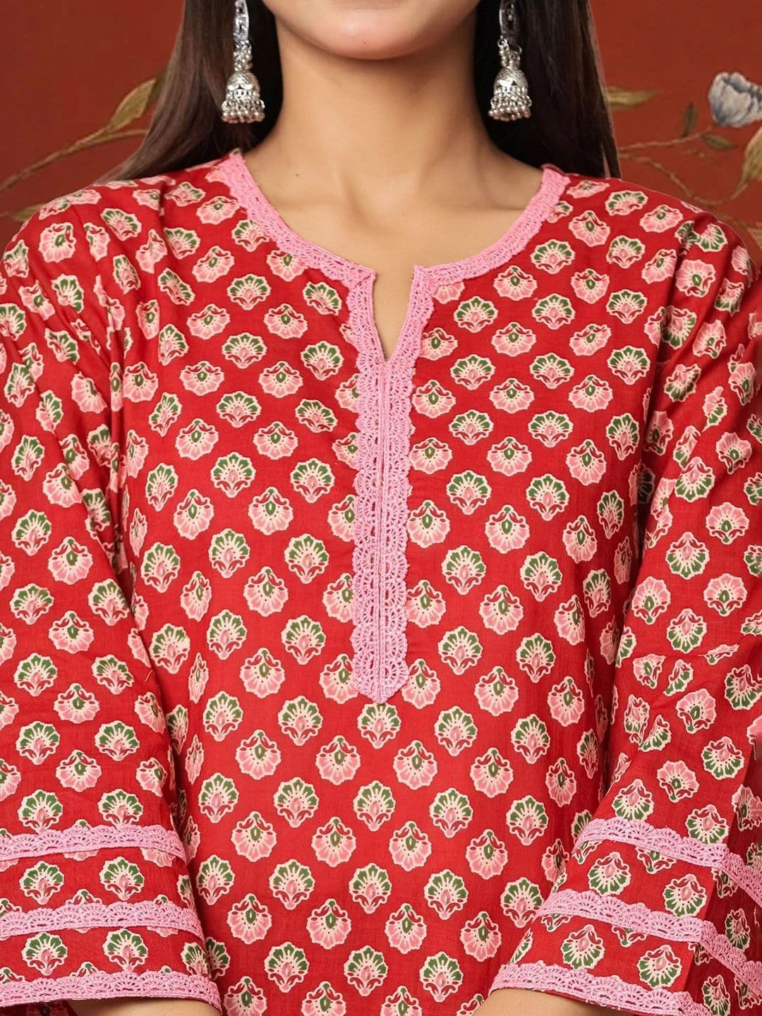 Sangria Women Ethnic Motifs Printed Regular Pure Cotton Kurta with Patiala & With Dupatta thumbnail 7