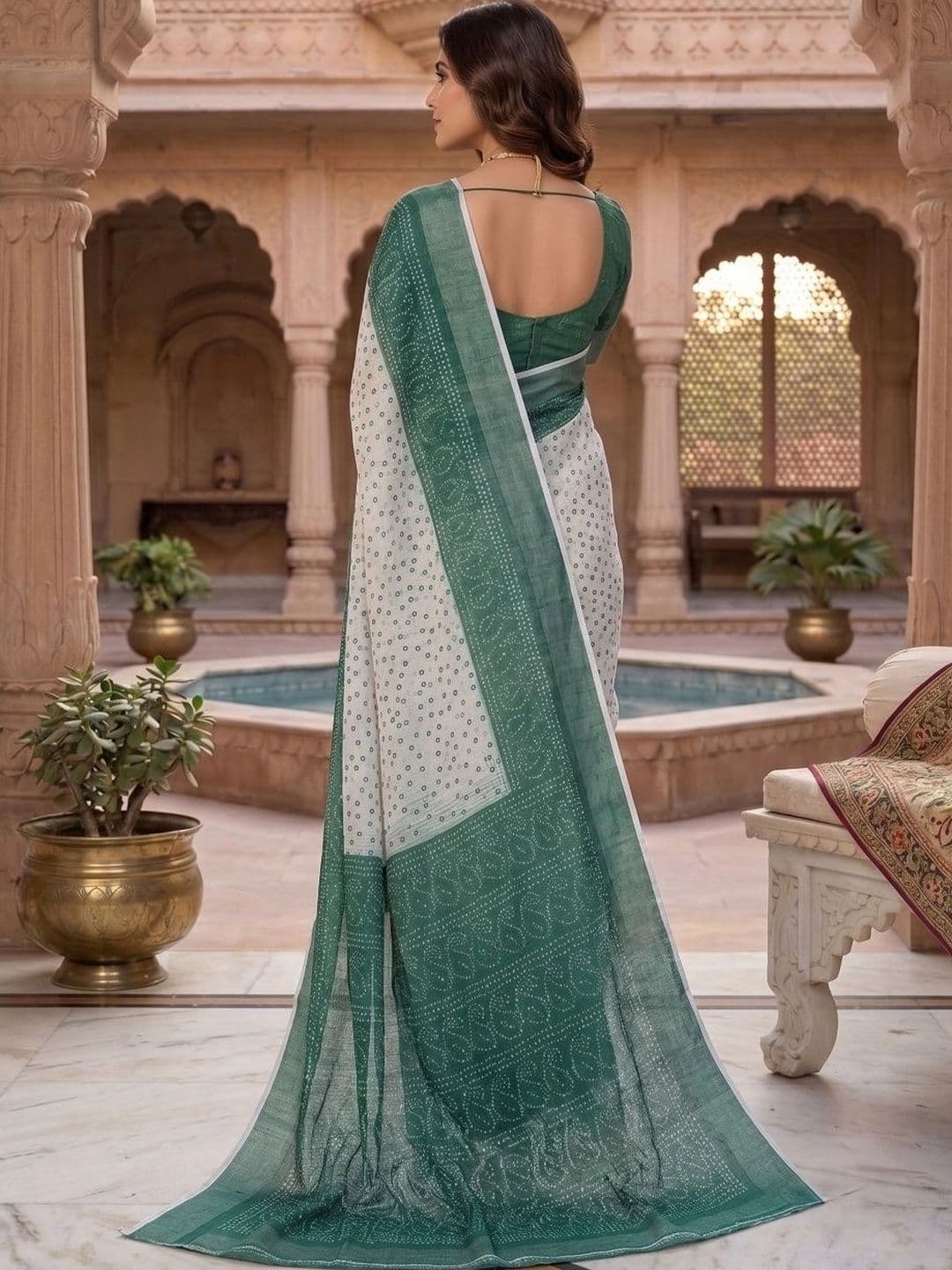 BORAD FASHION Women Bandhani Designer Chanderi Saree thumbnail 2