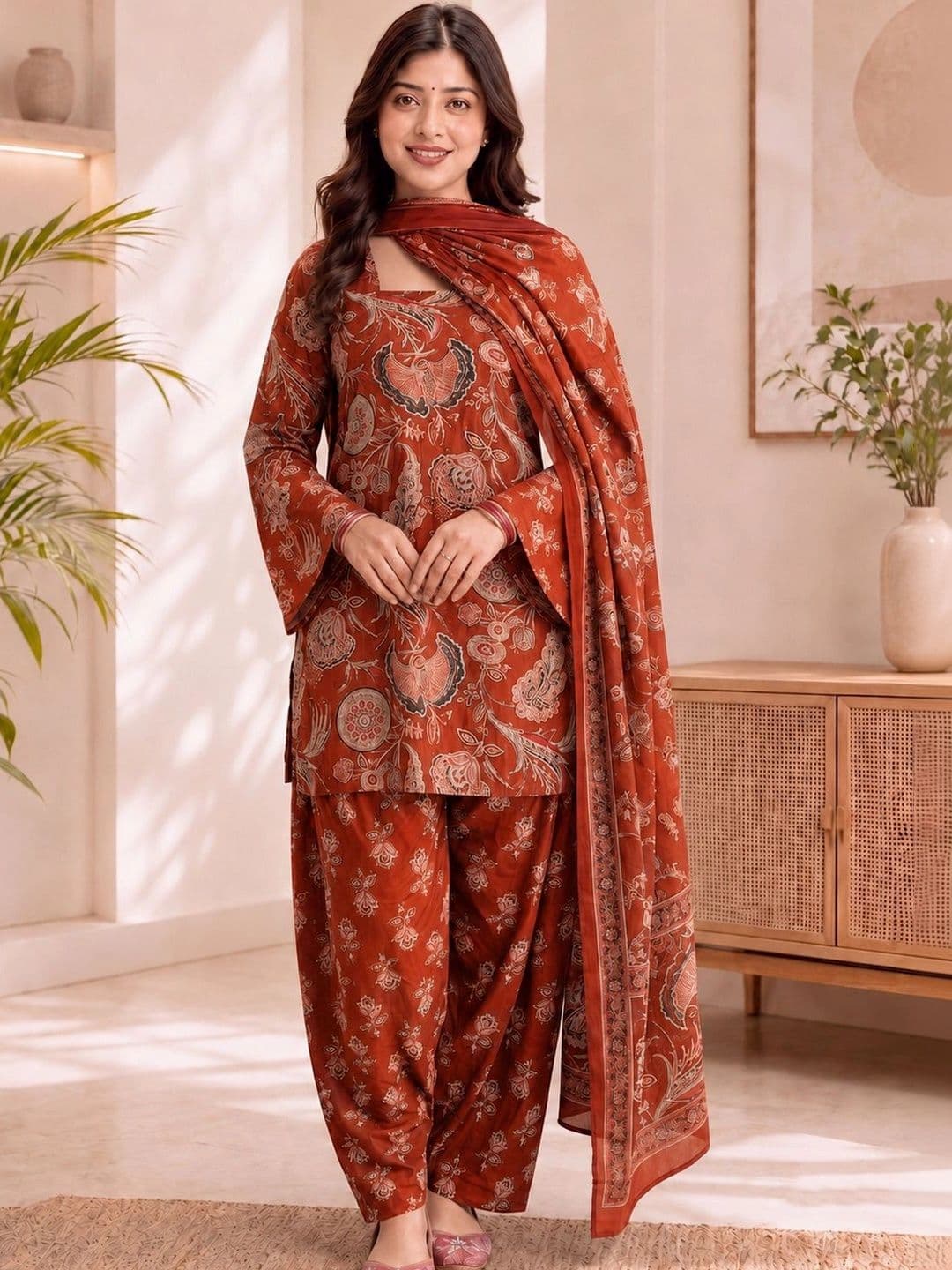 SZN Women Ethnic Motifs Printed Regular Kurta with Patiala & Dupatta - view 1