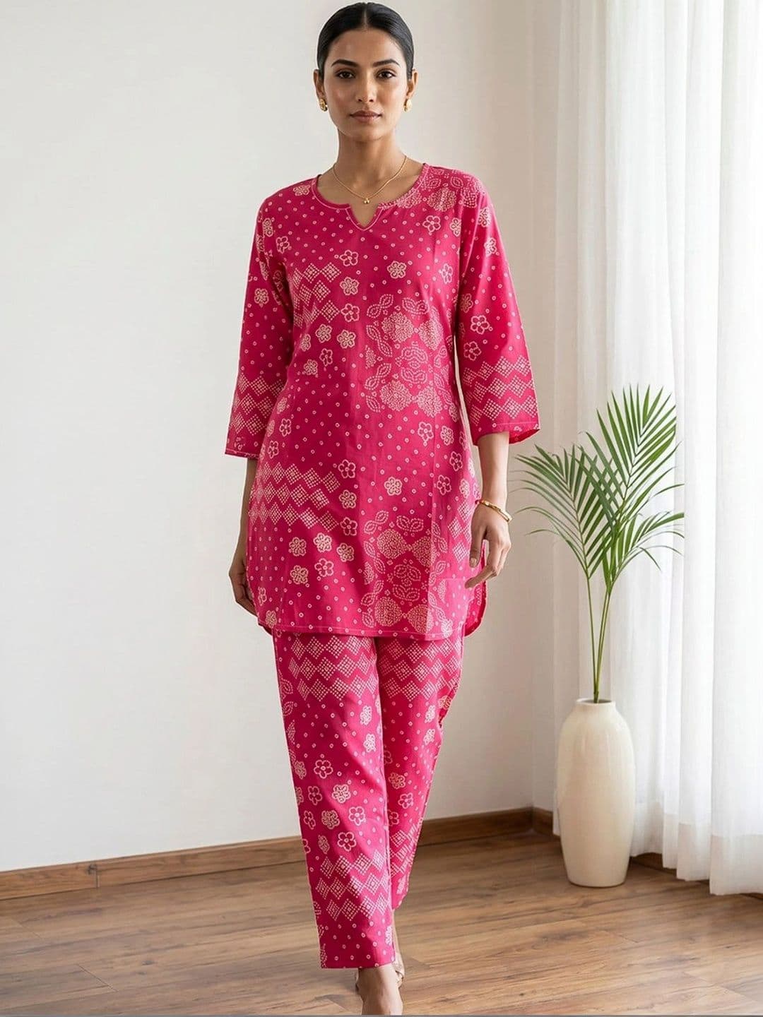 Meena Bazaar Women Ethnic Motifs Printed Regular Kurta with Trousers - view 1
